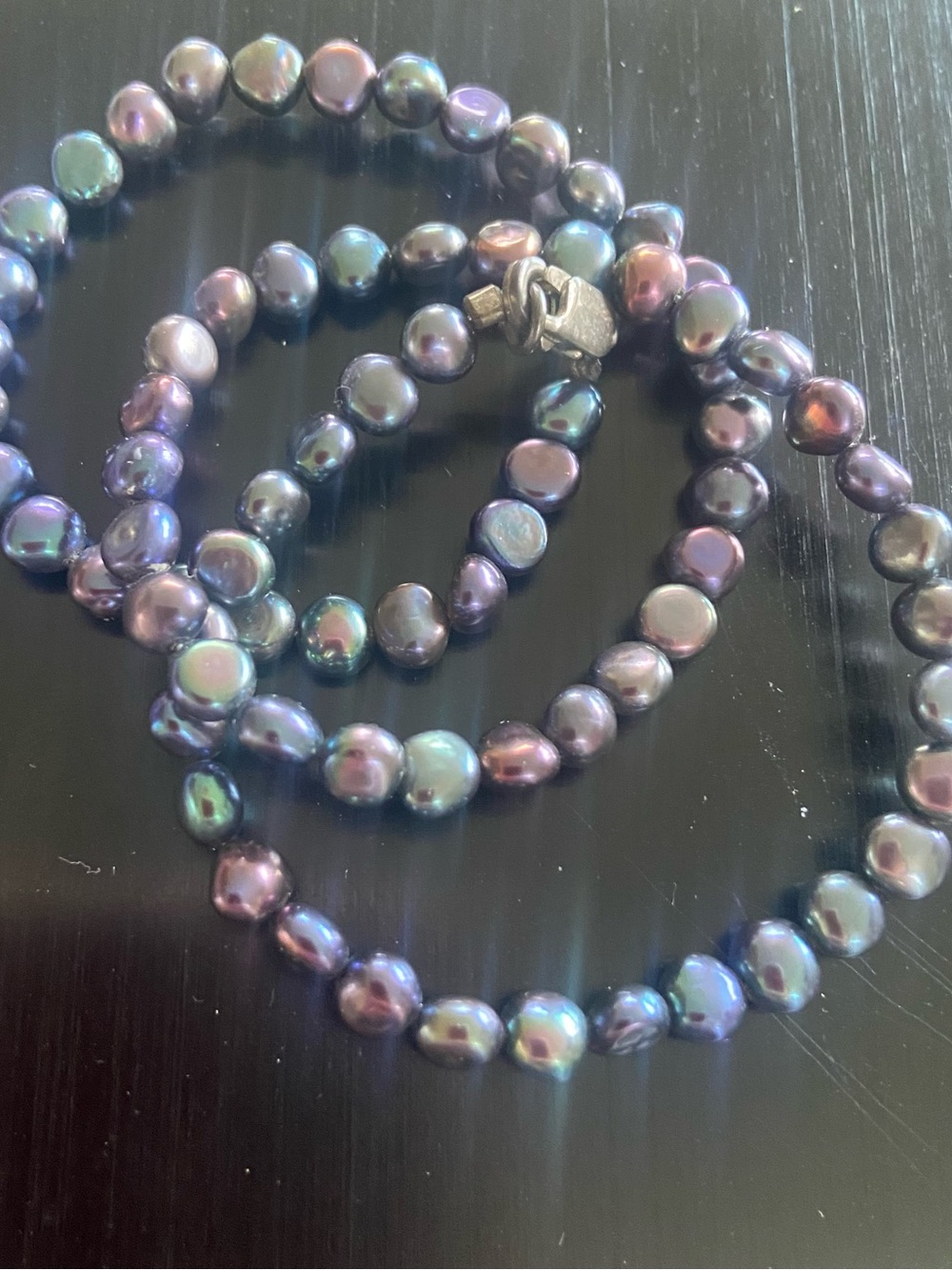 Iridescent Freshwater Pearl Necklace - Multi-Color bracelet or necklace